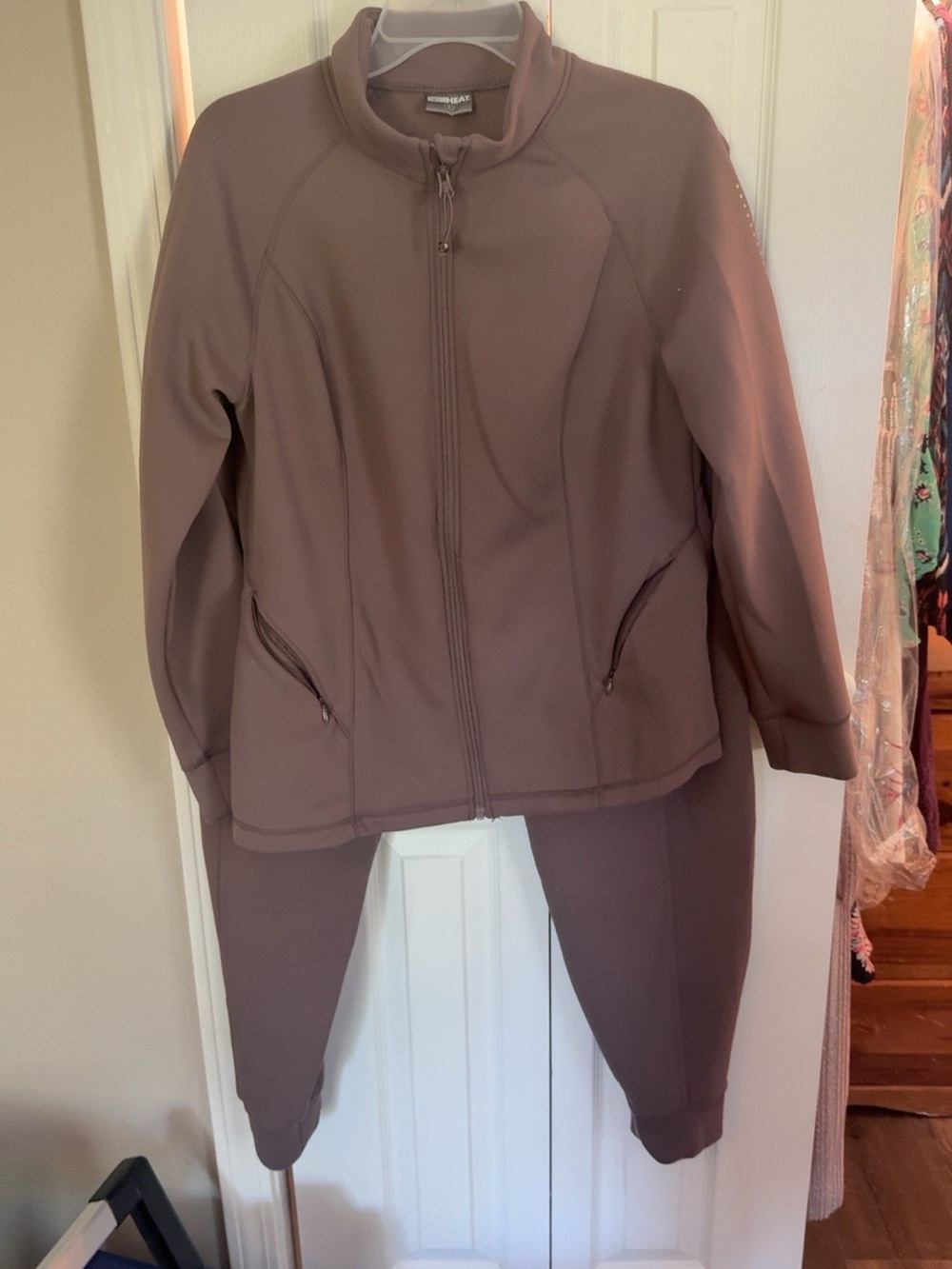 32 Degrees Heat Large Brown 2 Piece Jacket Jogger Set